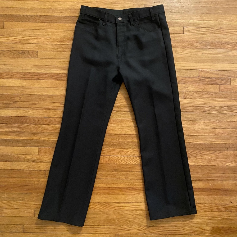 Levi's Pants Mens 38x32 Black Dress Slacks Creased Straight Leg Workwear Office